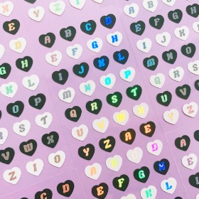 [만타박스] 반짝반짝 Heart Alphabet Mono 칼선 스티커