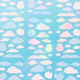 [만타박스] 빛나는 몽실몽실 구름 칼선 스티커