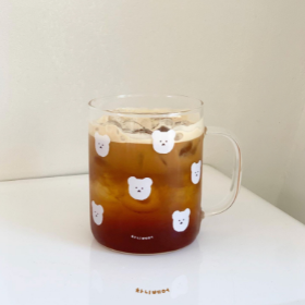[차니베어] 화이트 차니베어 내열 유리컵