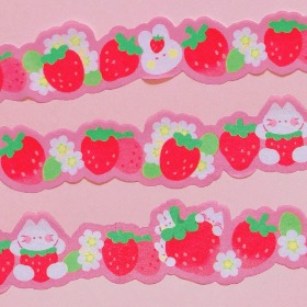 만타박스 딸기파티 모양 마스킹테이프