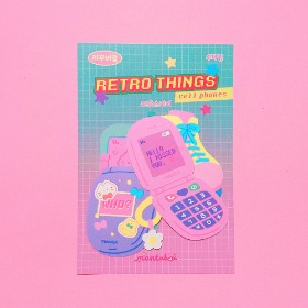 만타박스 리무버블 Retro Things - Cell Phone 조각 스티커