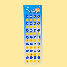 만타박스 반짝반짝 Round Alphabet blue-yellow 칼선 스티커